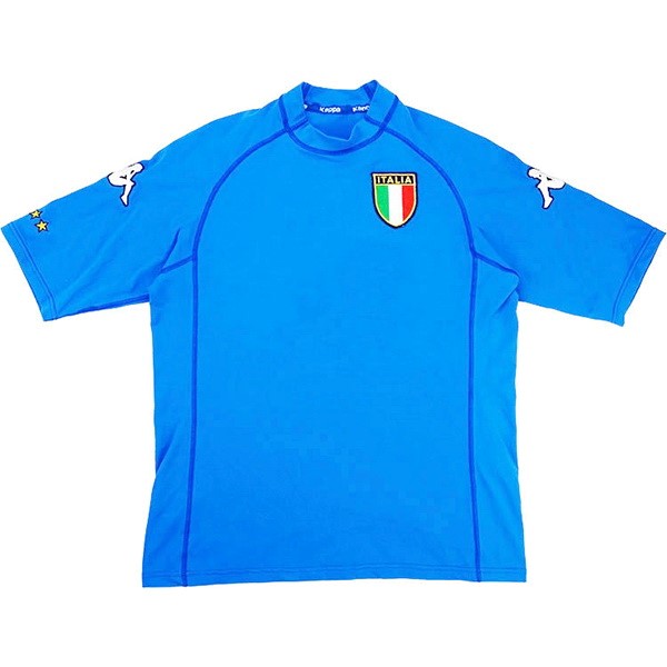 Heimtrikot Thailand Italy Retro 2000 Blau Günstige Fußballtrikots